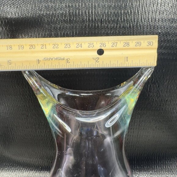 Venetian Murano Art Glass Vase Faceted Bottom Sommerso Heavy Hand Blown Glass - Picture 6 of 16